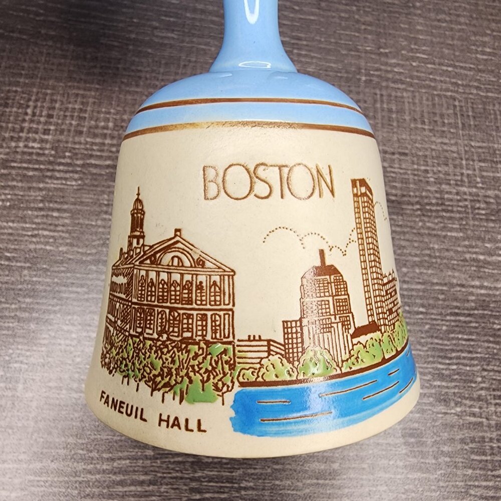 Vintage Porcelain Bell Boston, MA landmarks Paul Revere Faneuil Hall USS 5.5” - Picture 5 of 9